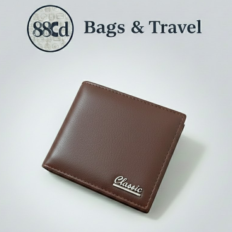 [BAG AND TRAVEL] REAL PIC Dompet Pria Lipat Polos C500 Dompet Kulit Sintetis + BOX