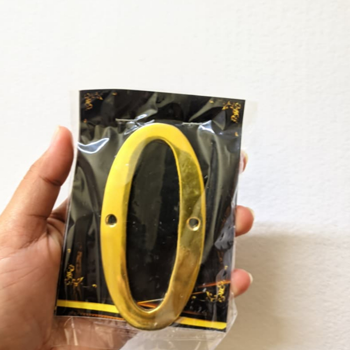 Gold Angka Akrilik Mirror Nomor Rumah