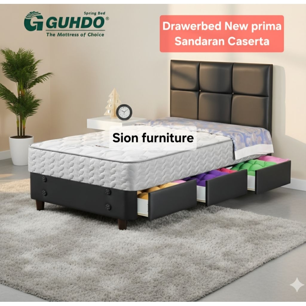 1SET DRAWER BED NEW PRIMA 3LACI (KASUR+DIVAN NEMPEL JD 1) GUHDO
