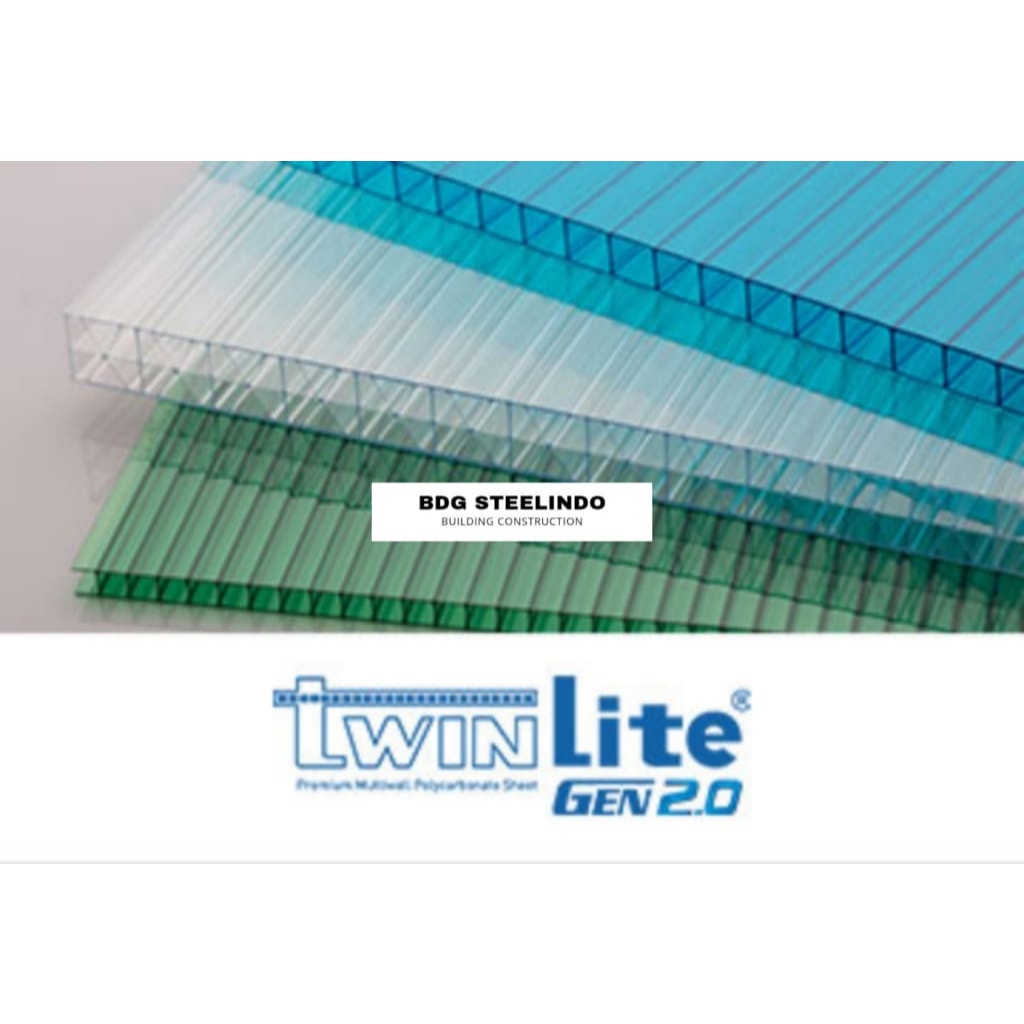 Atap polycarbonate Twinlite/ kanopi polikarbonat twinlite 5mm