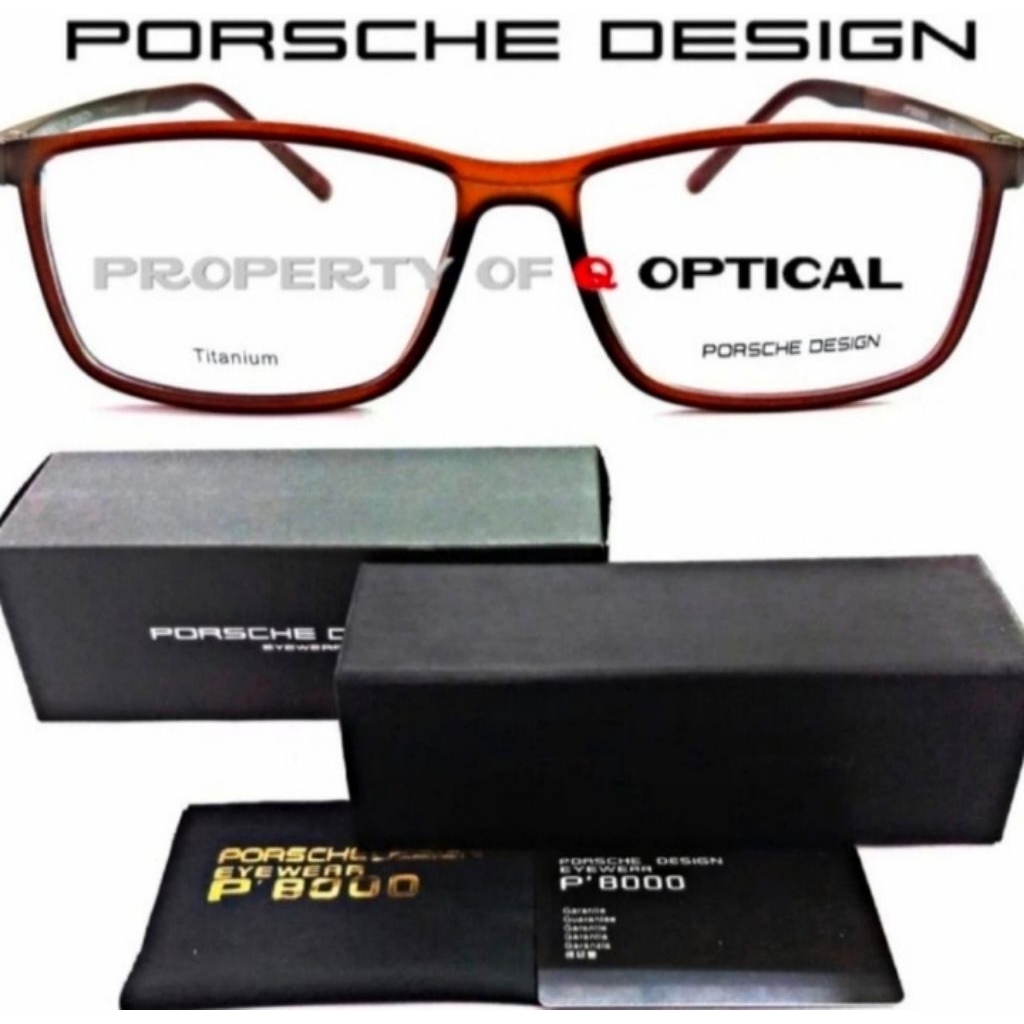 Kacamata Frame Pria Porsche Design P8228 Matte Brown Model Sporty