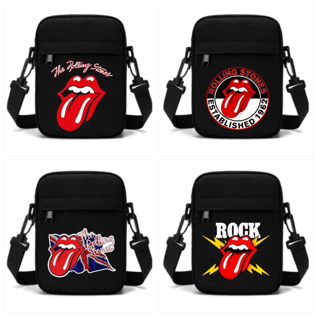 Tas selempang grup rolling stones/Sling bag/Tas bahu/Tas casual/Tas hp/Tas slempang