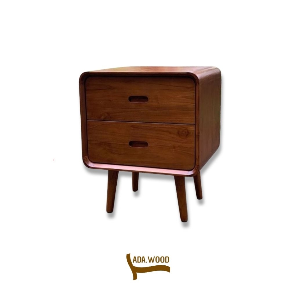 Nakas 2 laci minimalist kayu jati bedside 2 laci solid jati Nakas 2 laci kayu jati Nakas 2 laci full