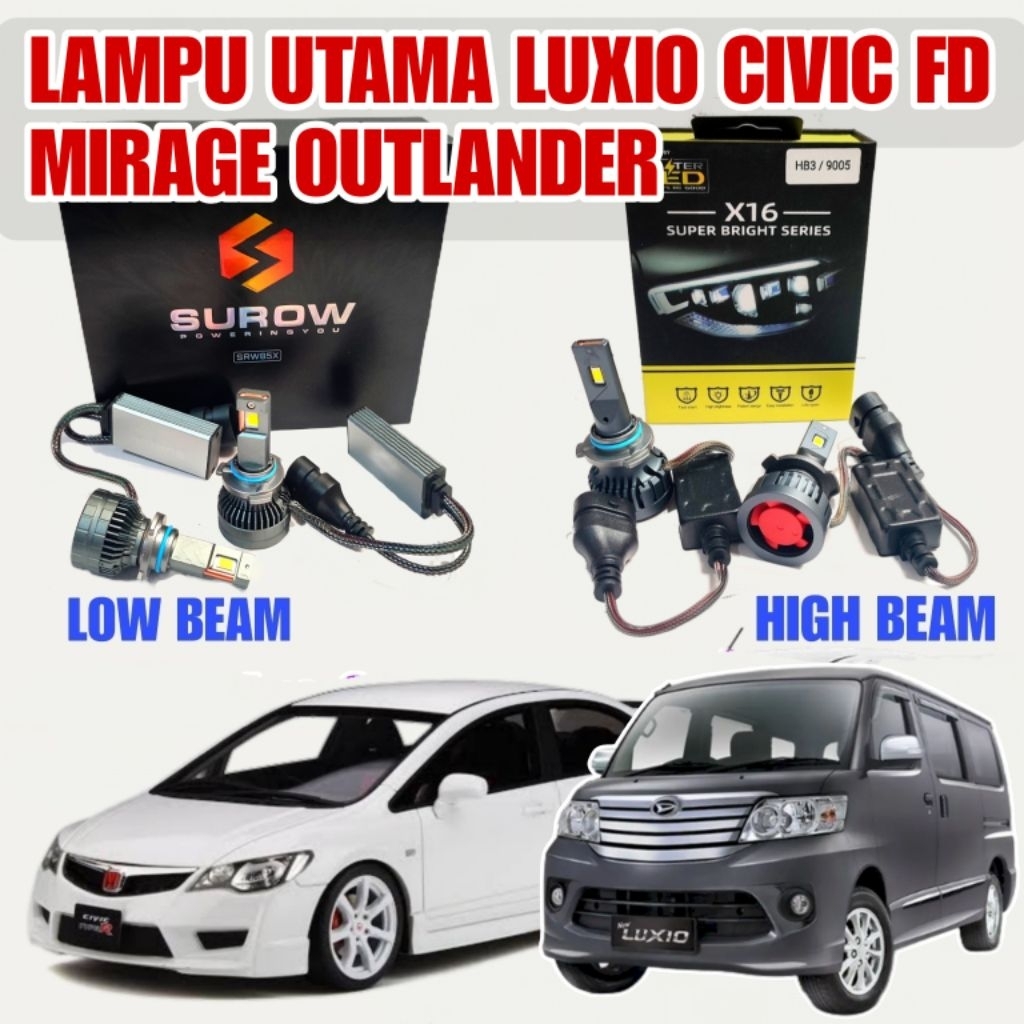Lampu Utama LED Luxio Civic FD Mirage Outlander