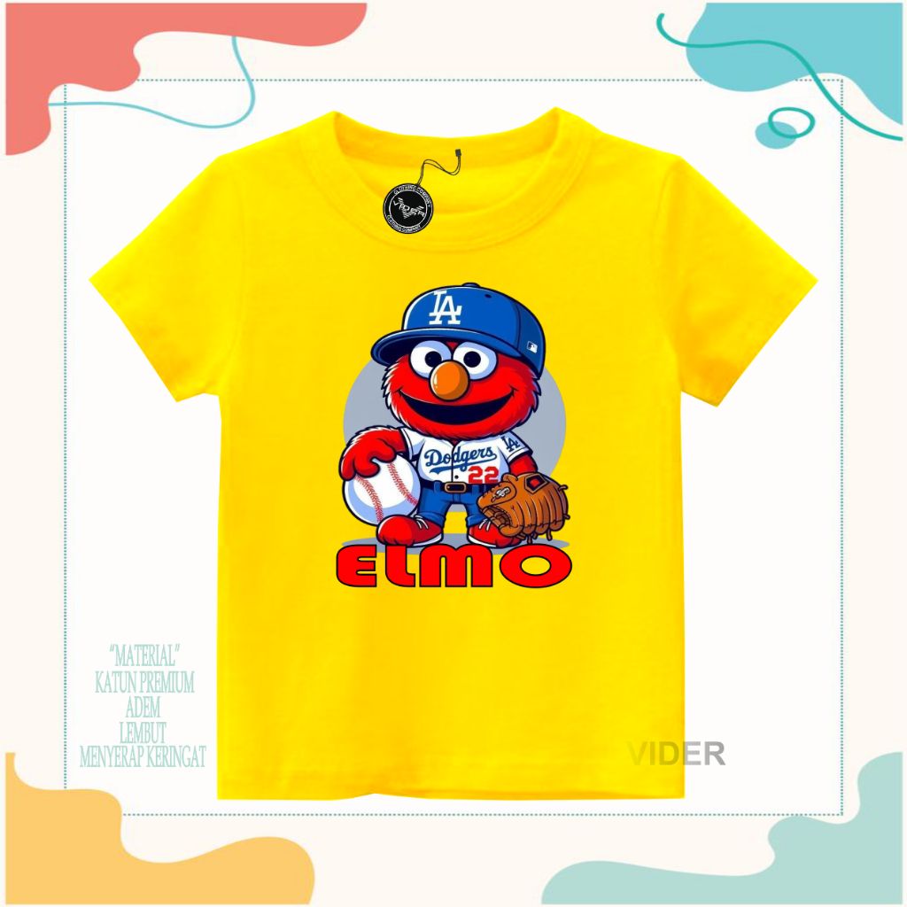 Kaos anak unisex motif karakter elmo/Baju anak unisex elmo