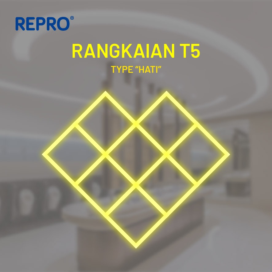 REPRO Rangkaian Lampu LED T5 HATI All in Connector Lampu Adaptor Kabel