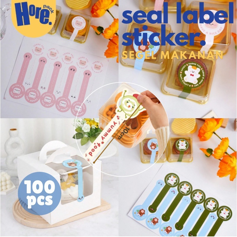 100Pcs Sticker Terima Kasih Bubuk Thank You Sticker Panjang Segel Makanan Seal Label Sticker