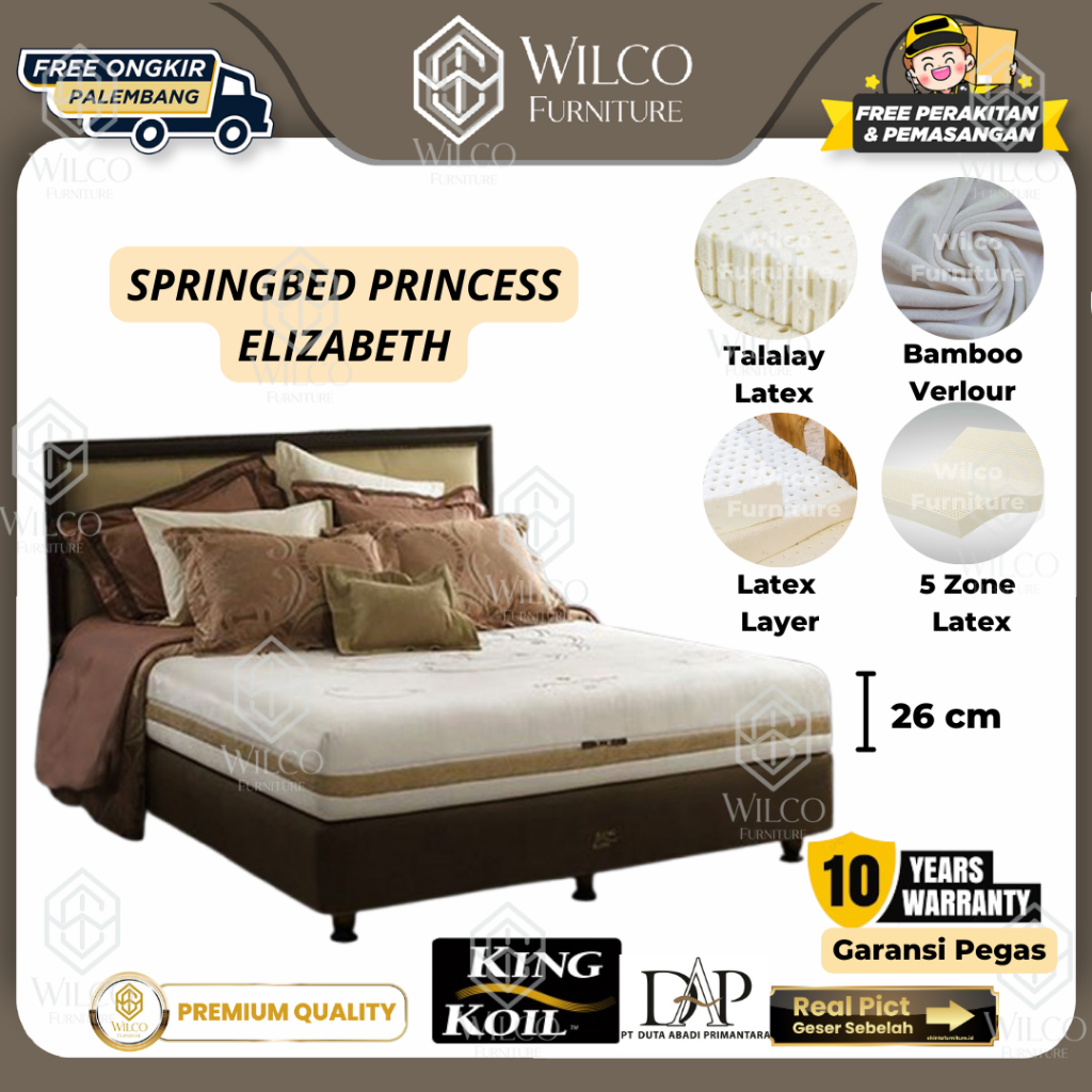 Kasur Springbed King Koil Princess Elizabeth / Matras King Koil Ori - 100 x 200
