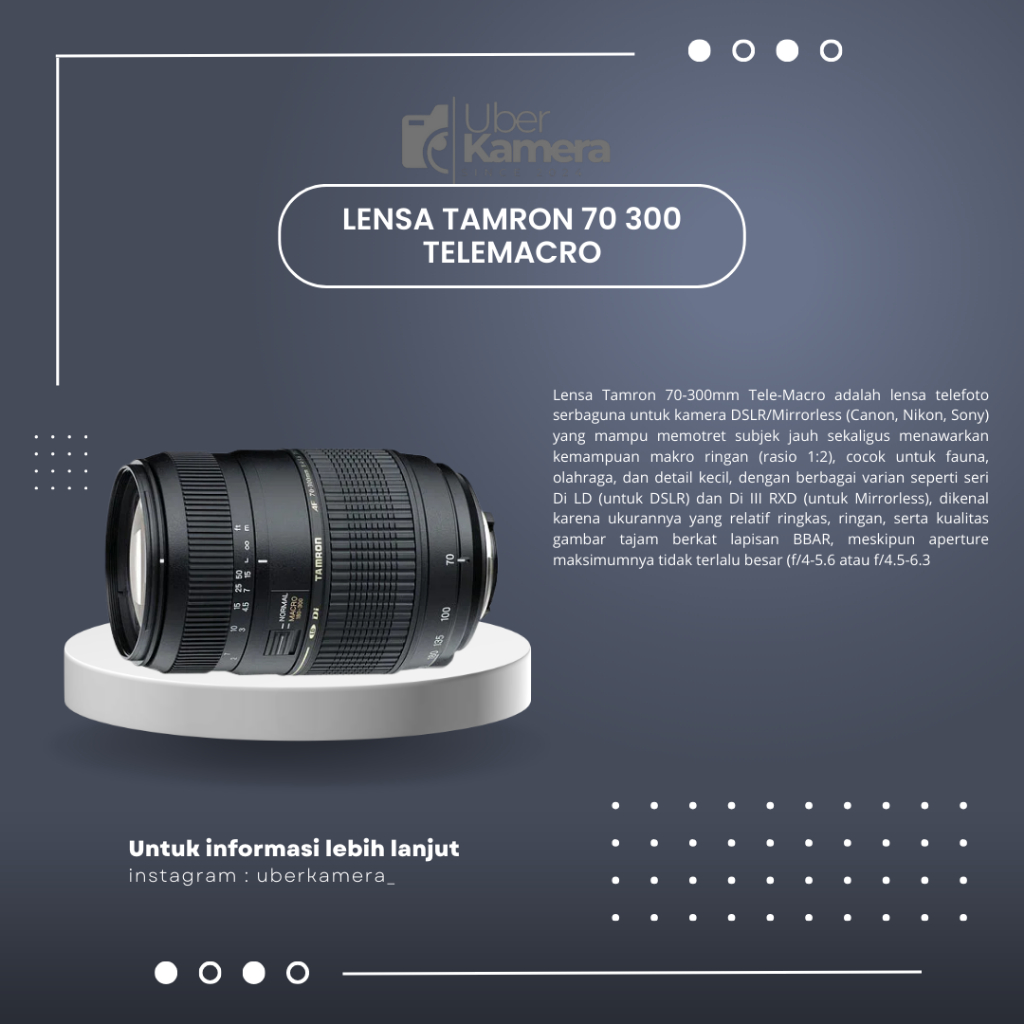 LENSA TAMRON 70 300 MACRO NIKON F4