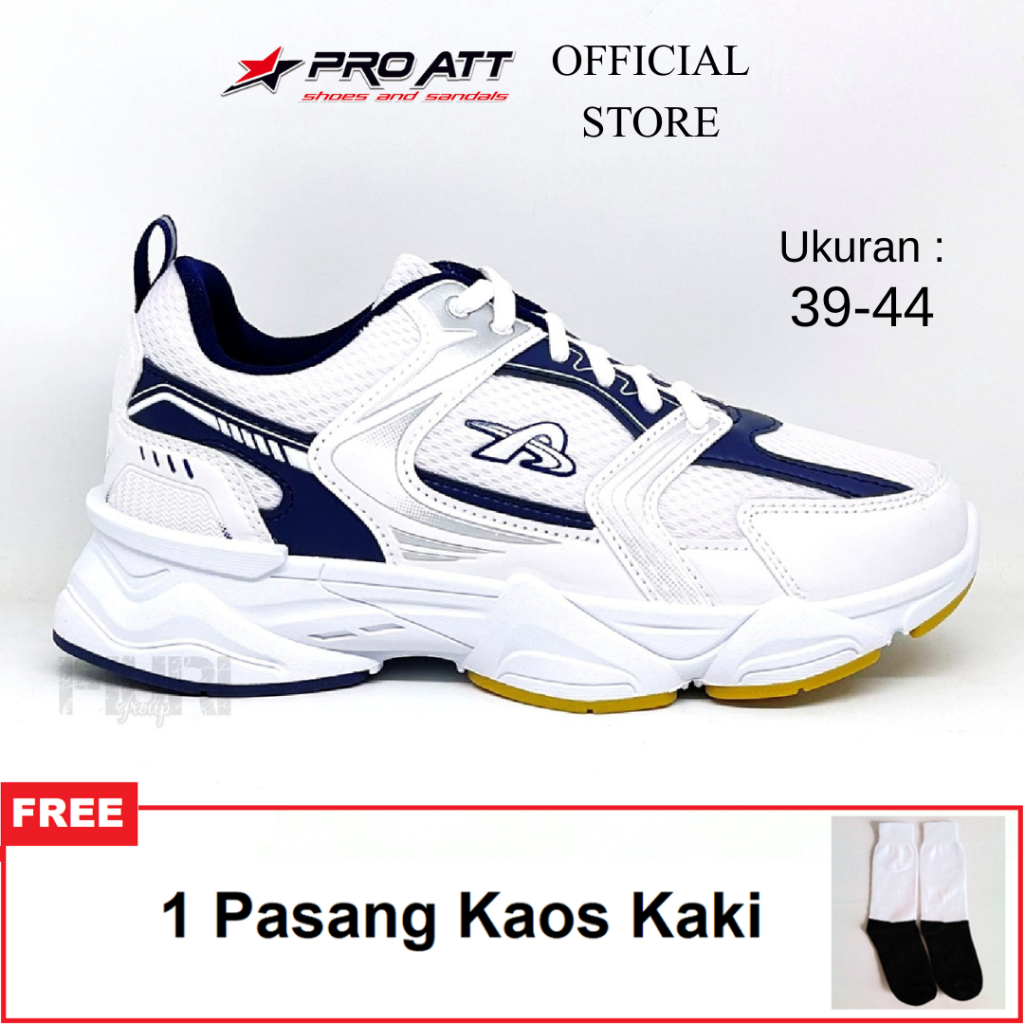 Pro Att - Nba 701 39-44 - Sepatu Olahraga Badminton Tennis Pria Wanita - Putih Navy