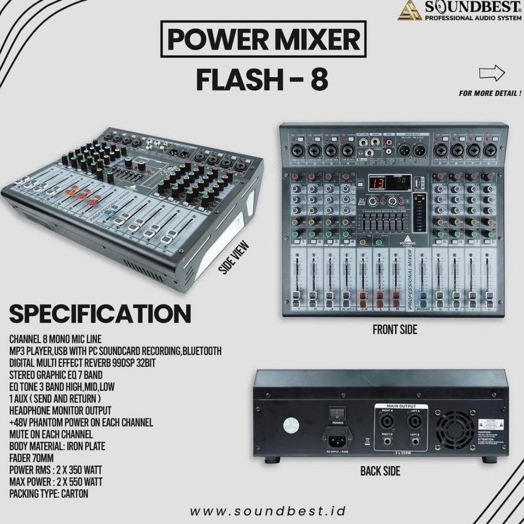 Mixer Power Soundbest Flash4 Flash6 & Flash8 4ch 6ch & 8ch - power mixer flash 4 , flash 6 , flash 8
