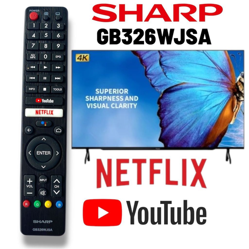 SHARP remot tv led smart tv sharp aquos remot sharp GB326WJSA tv led smart android