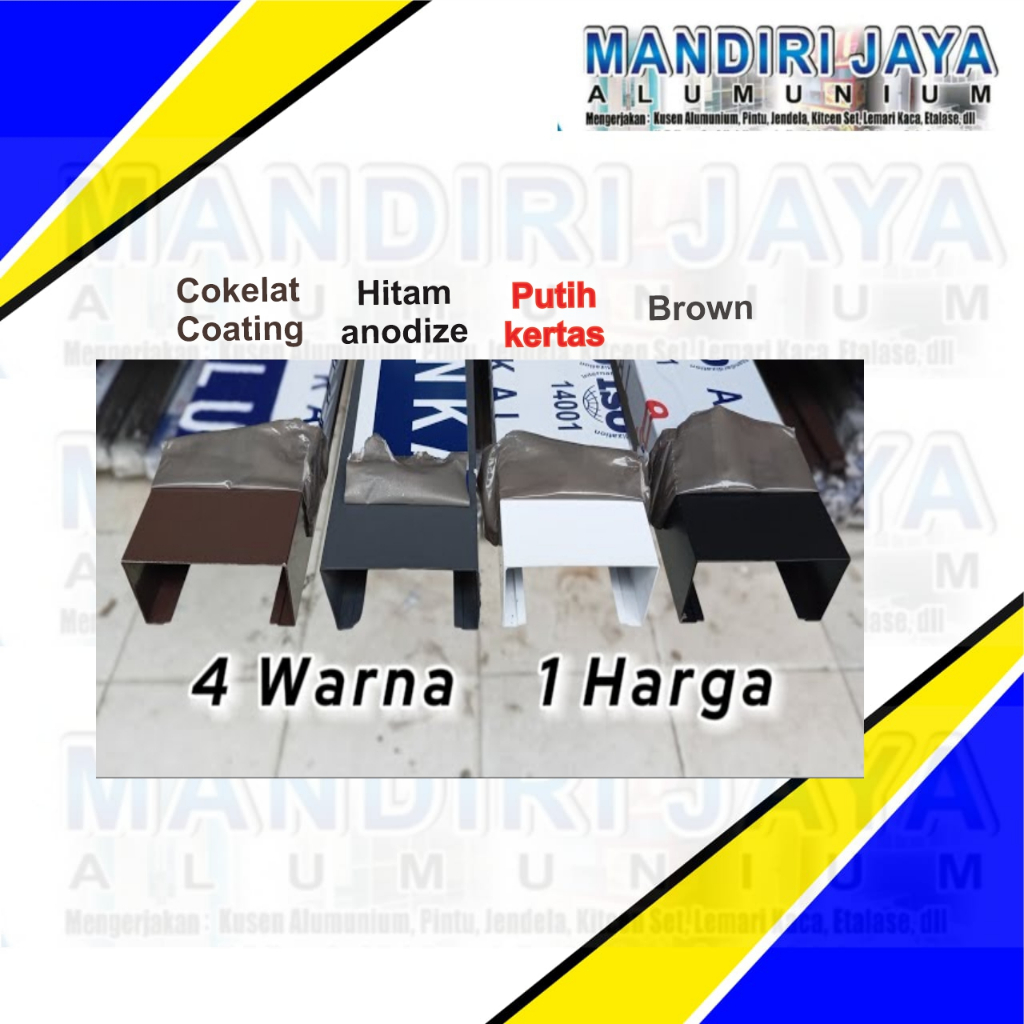 kusen pintu alumunium lengkap pentokan pintu merk inkalum