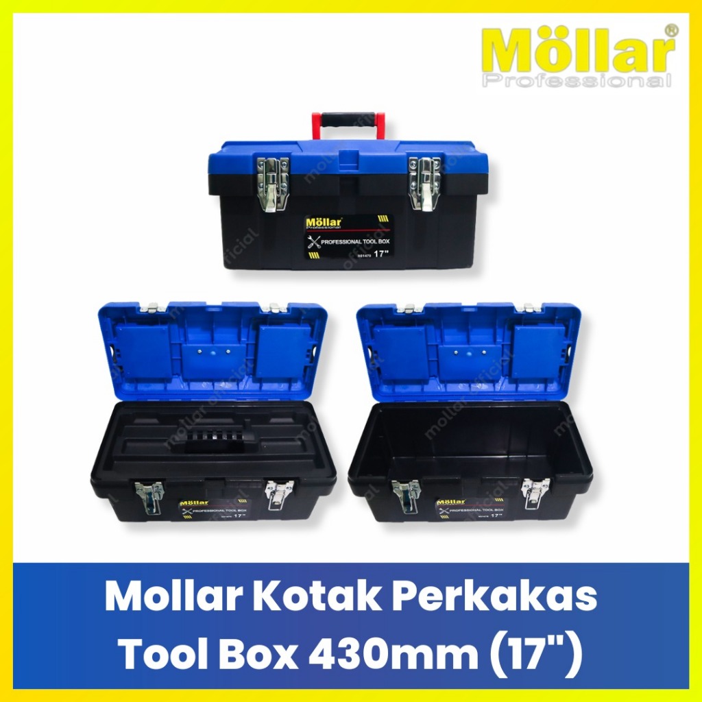 Mollar Tool Box 17 Inchi 19 Inchi Kotak Alat Teknik Box Plastik Serbaguna