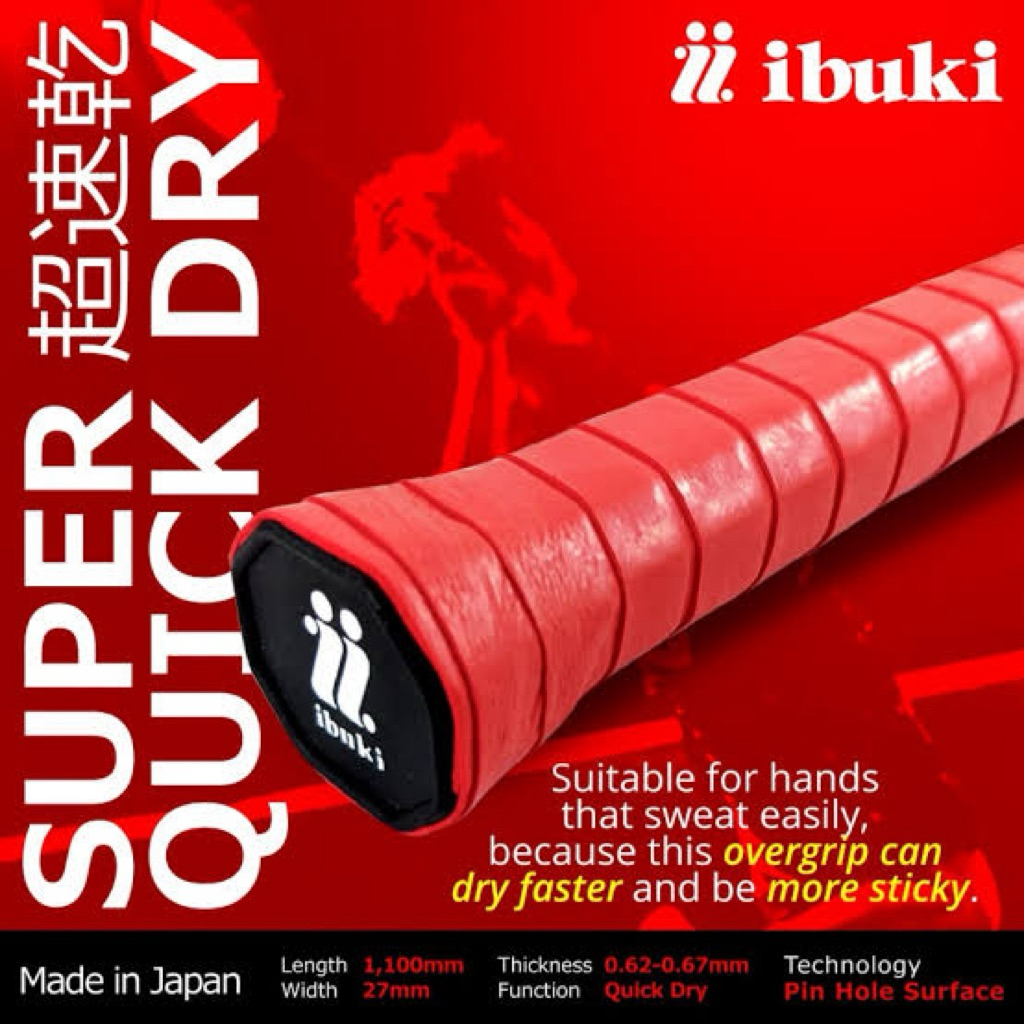 Grip Badminton IBUKI Super Quick Dry Plus Grip Raket Bulutangkis Tennis
