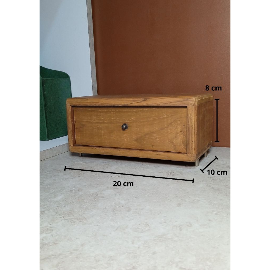 Mini Laci Kayu Aesthetic 1 Laci – Kotak Penyimpanan Kayu Minimalis Serbaguna