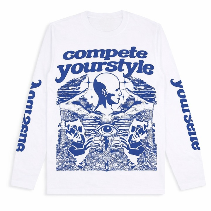 PROMO Kaos Basic Kaos Lengan Panjang Basic COMPETE YOUR STYLE Kaos Pria Wanita Unisex