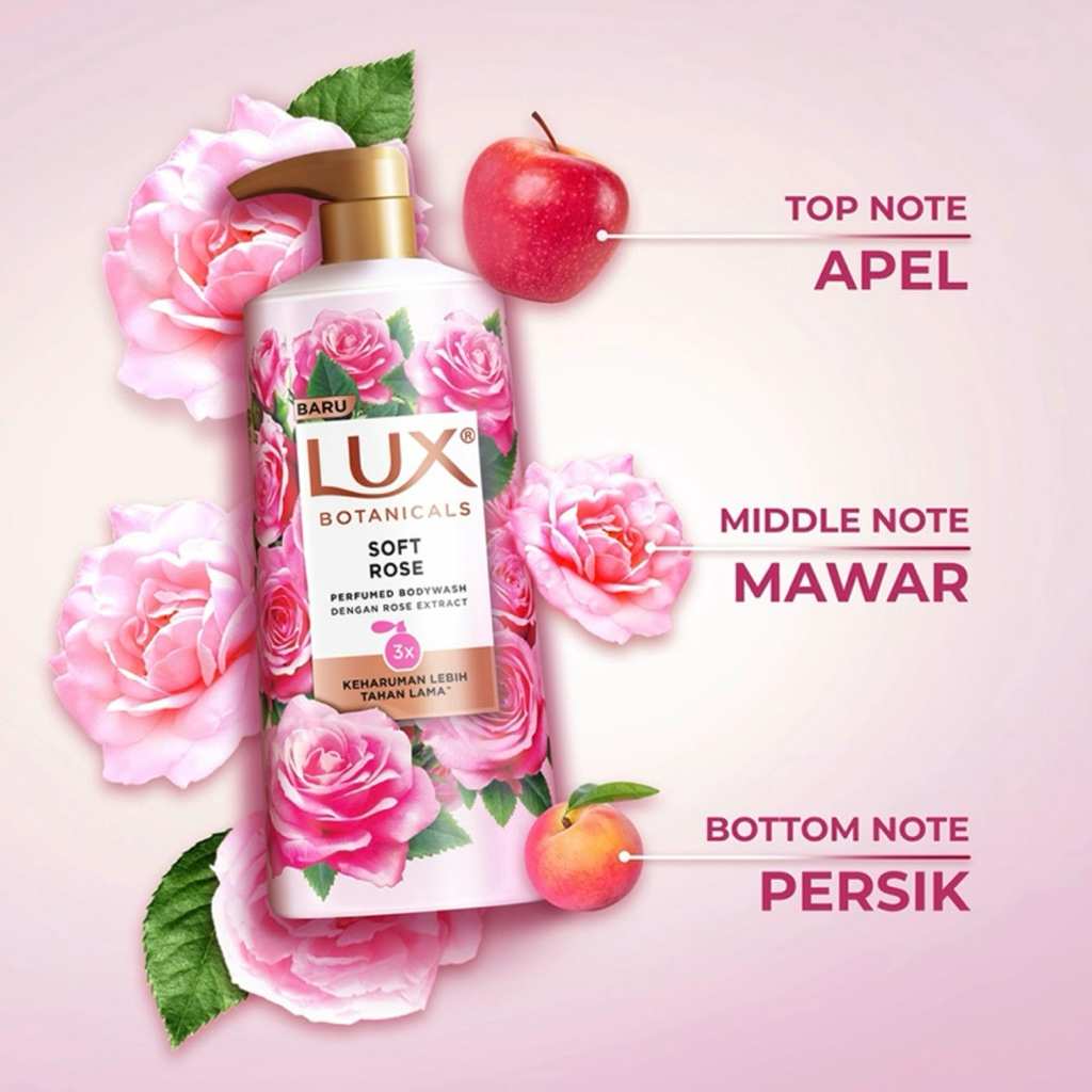 [HARGA FLASH SALE] ~ BODY WASH LUX BOTANICALS PUMP 580 ML SOFT ROSE ORIGINAL 100%