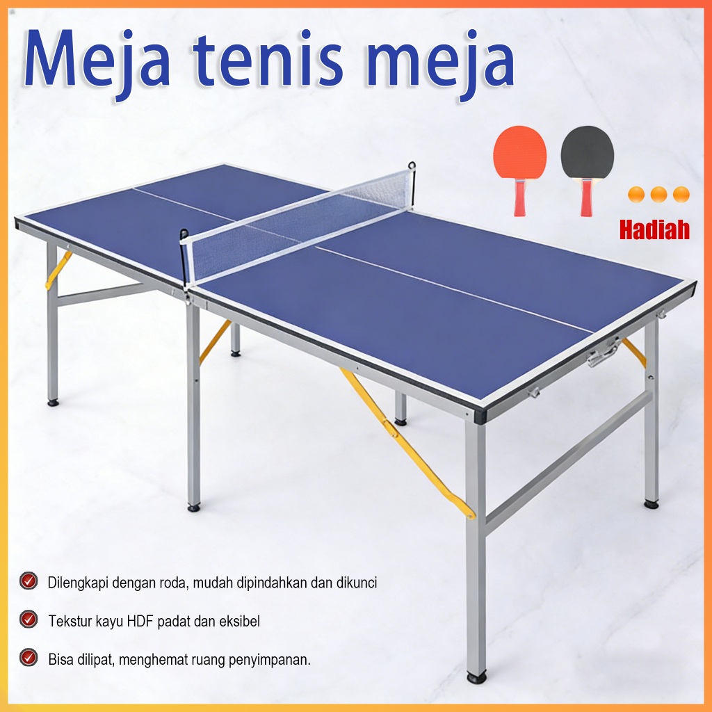 Meja Tennis Adjustable Portable Lipat Tenis Pingpong Table Indoor Outdoor