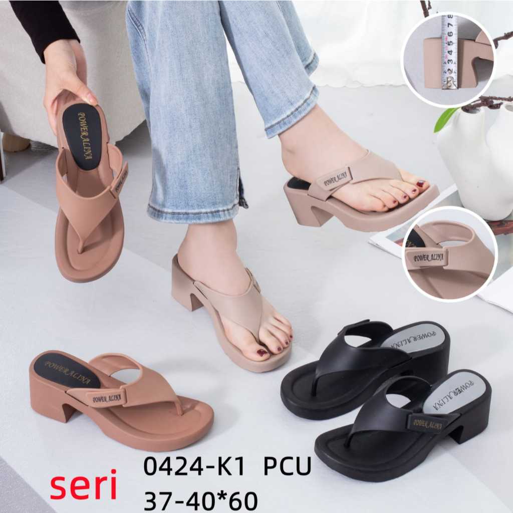 Sandal Jelly Sandal Jepit  Wanita | Sandal Jepit Tinggi Wanita Jelly Empuk | Sandal Hak Tinggi Wedge