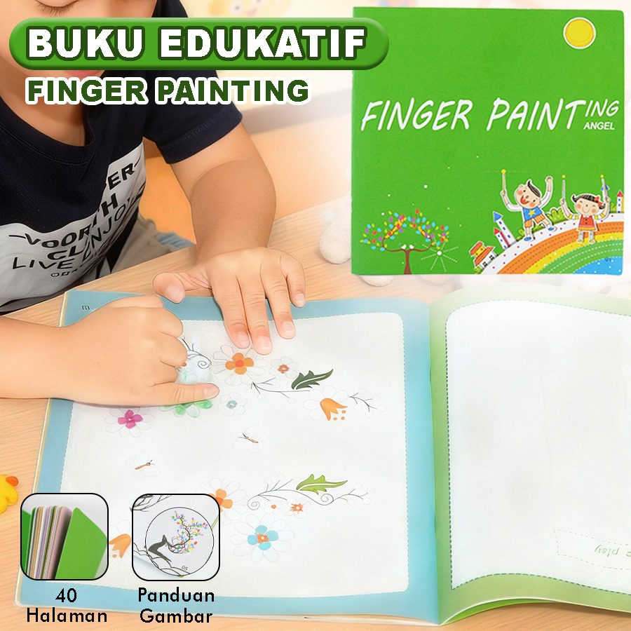 Buku Edukatif Finger Painting 40 Halaman Buku Gambar Lukis Jari Anak Finger Painting BU-1106