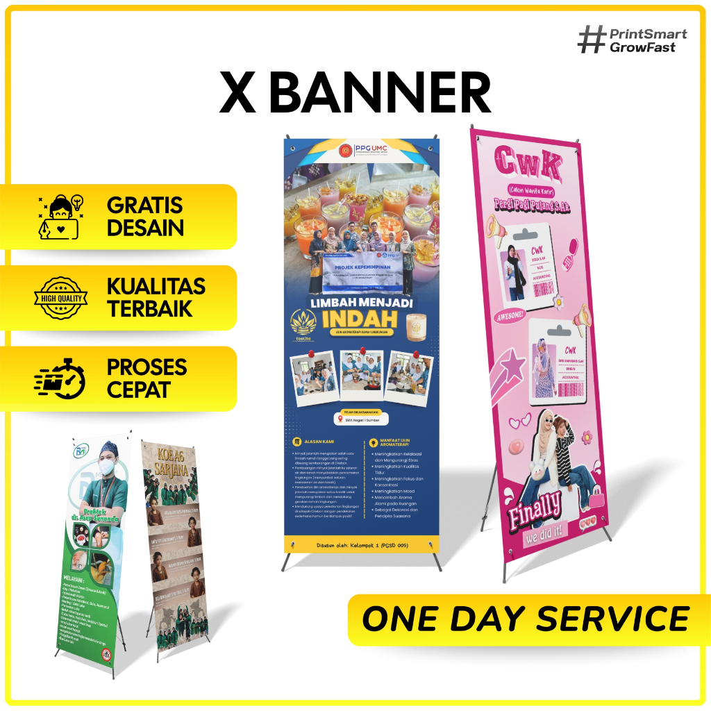 Tiang Spanduk Standing X Banner 60 x 160 cm Rangka Berdiri / Tripod Stand Banner