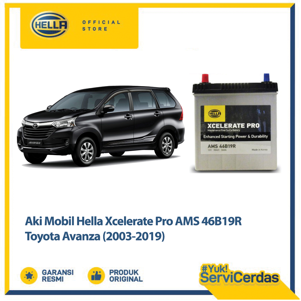 Aki Mobil Hella Toyota Avanza 2003 - 2019 XCELERATE PRO AMS NS40Z- Aki Mobil Kering
