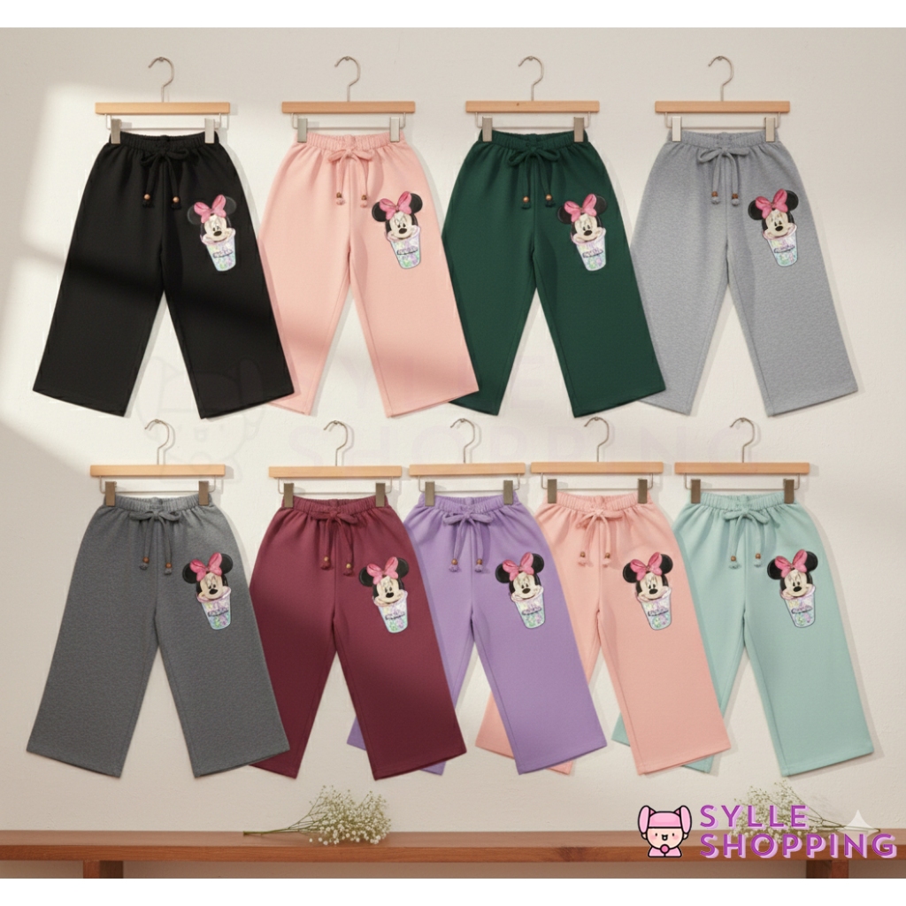Sylle - Celana Kulot Anak Ribbon Pants Bahan Adem Kulit Jeruk Tebal 031