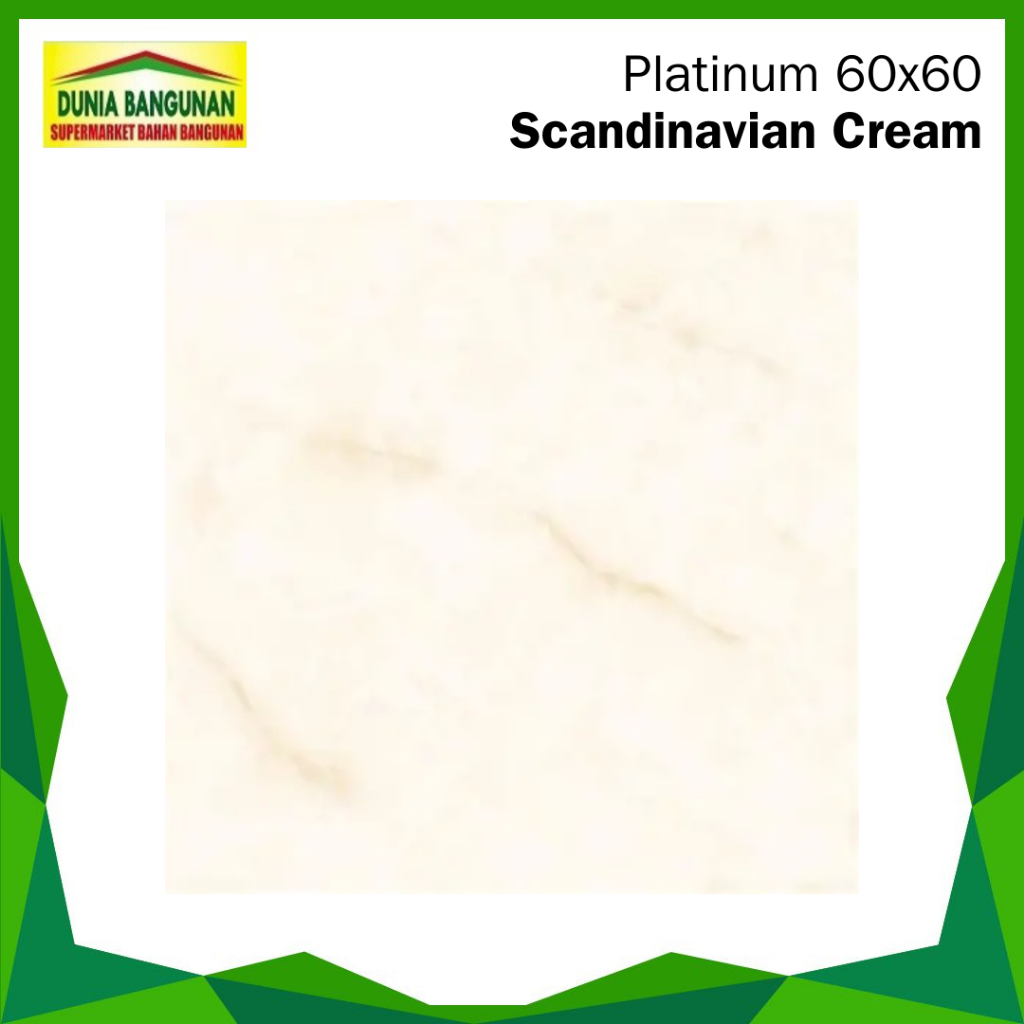 Keramik 60x60 Platinum Scandinavian Cream Keramik Glossy Marble Cream
