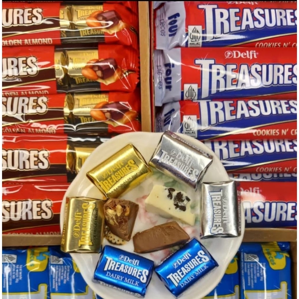 Cokelat Delfi Treasure almond 48pcs 24pcs 96pcs murah/ coklat Delfi / treasure almond kiloan