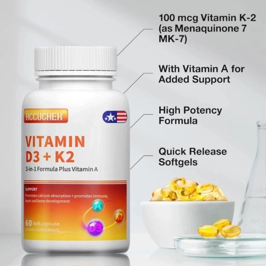 Accucher vitamin D3 + K2 3in1 Formula Plus Vitamin A