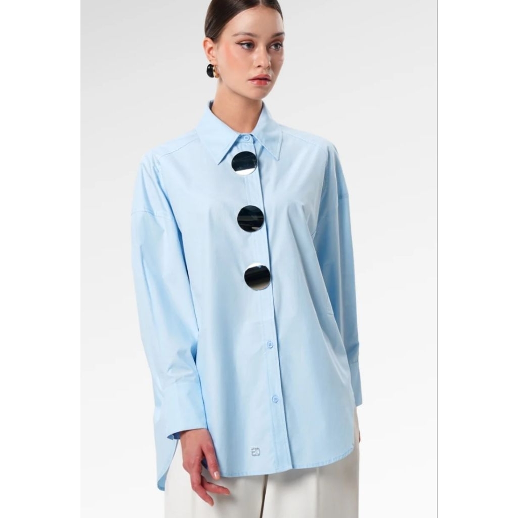 Benang jarum Allison Oversize Shirt Kemeja Benang Jarum