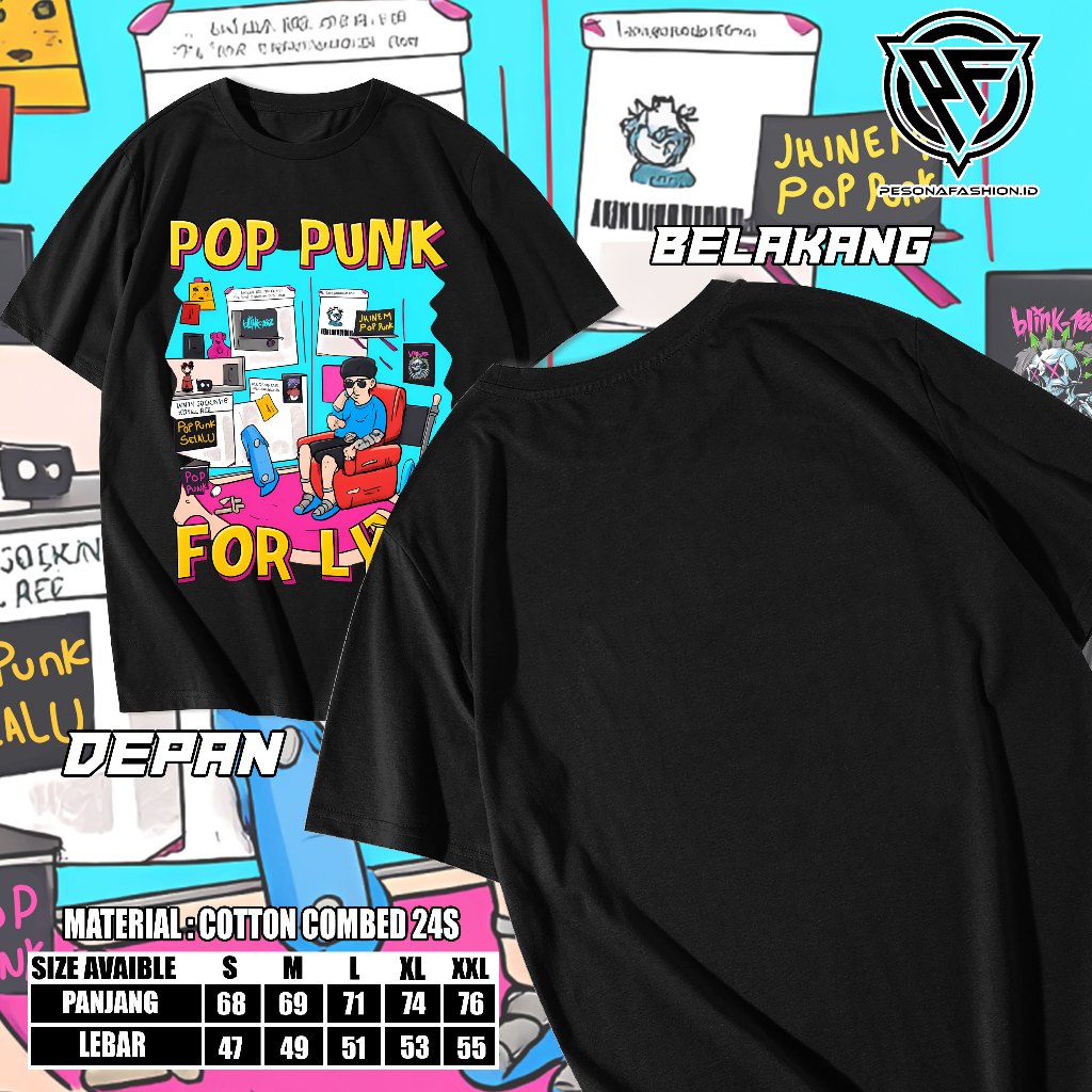 Pop Punk for Lyfe | Kaos Panjang Pop Punk for Lyfe | Kaos PPFL | Longsleeve Skena | Kaos Pop Punk Ke