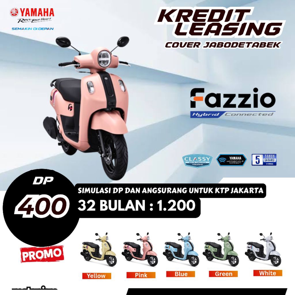 DP Motor Yamaha Fazzio Neo Kredit Leasing Jakarta Depok Tangerang Bekasi