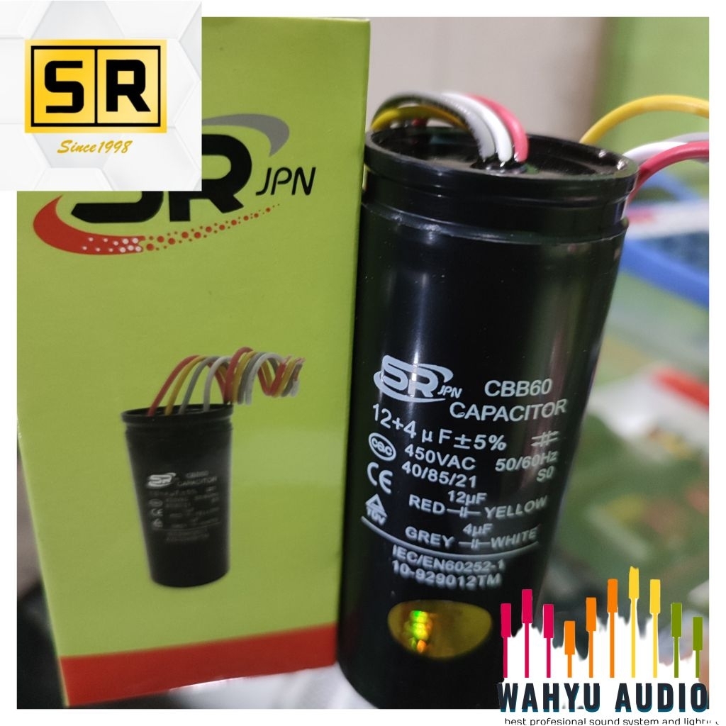 KAPASITOR MESIN CUCI 12UF+4/450V ORIGINAL SR-JPN AWET