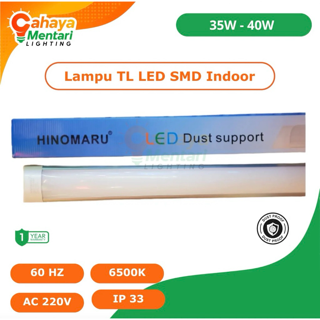 Lampu TL 36W 40W LED Plus Kap Waterproof Indoor Lampu Kantor Rumah Resto