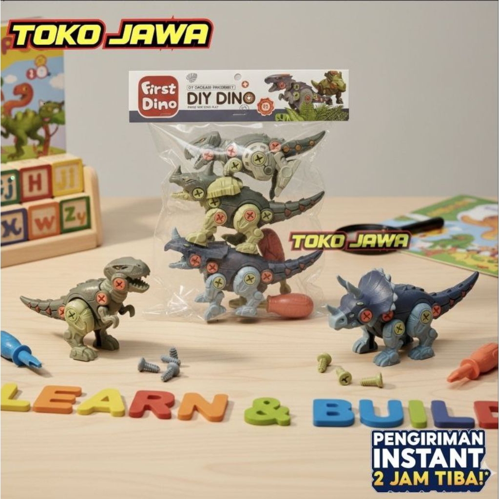 Mainan set DIY Dinosaur Disassembly Bongkar Pasang Dinosaurus