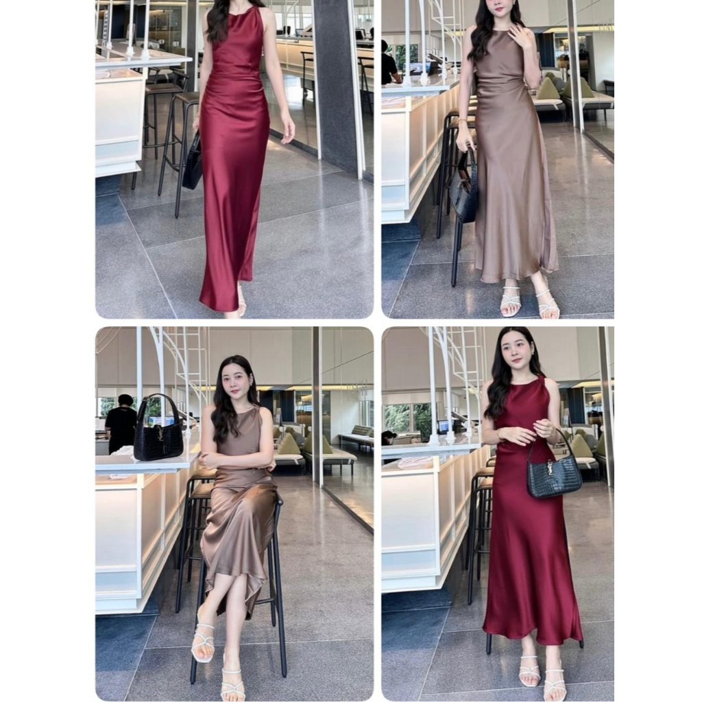 Jimiso - 707 /  Dress panjang satin glammor / long dress pesta / DLJ