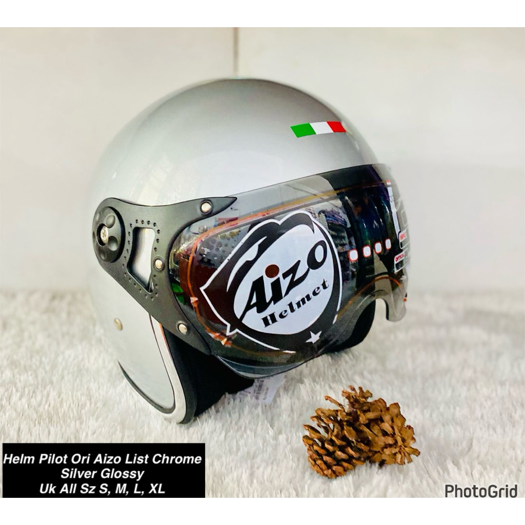 PROMO HELM PILOT ORI AIZO LISTCHROME