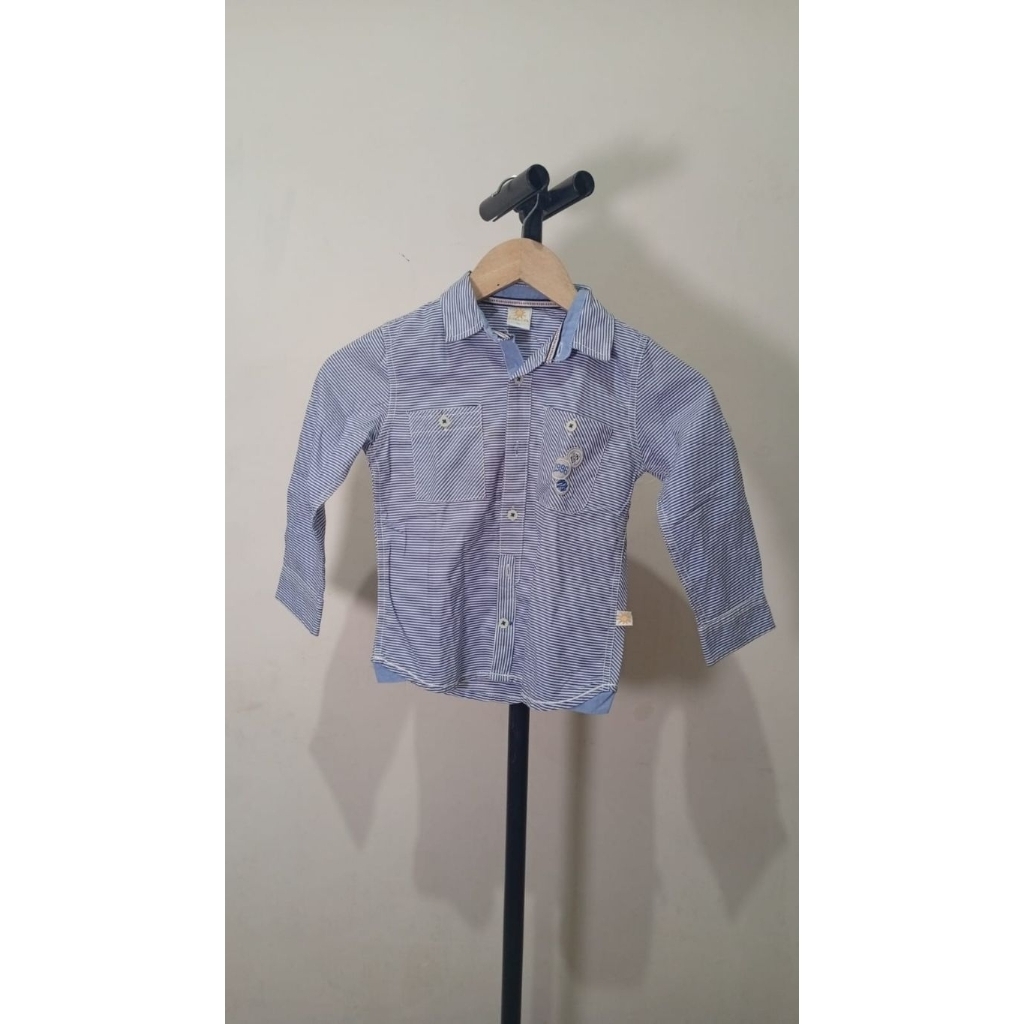Kemeja Anak Laki Laki, Biru Garis Garis