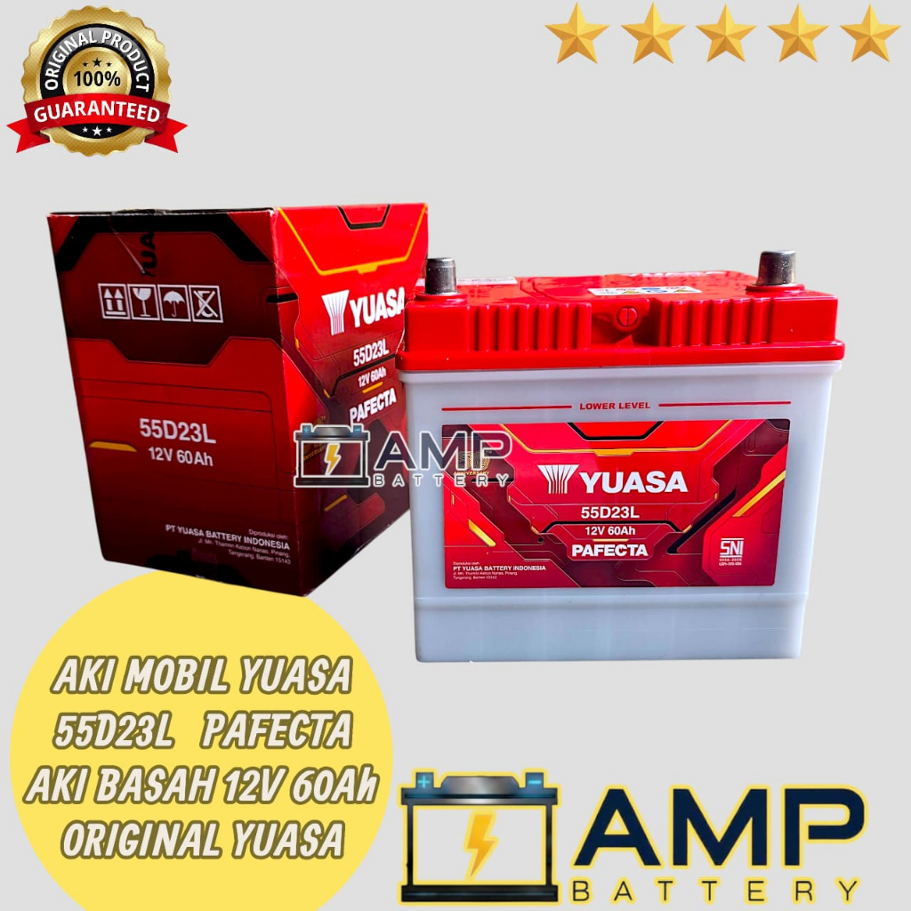 YUASA 55D23L - Aki Mobil Basah 12Volt 60Ah ORIGINAL YUASA PAFECTA
