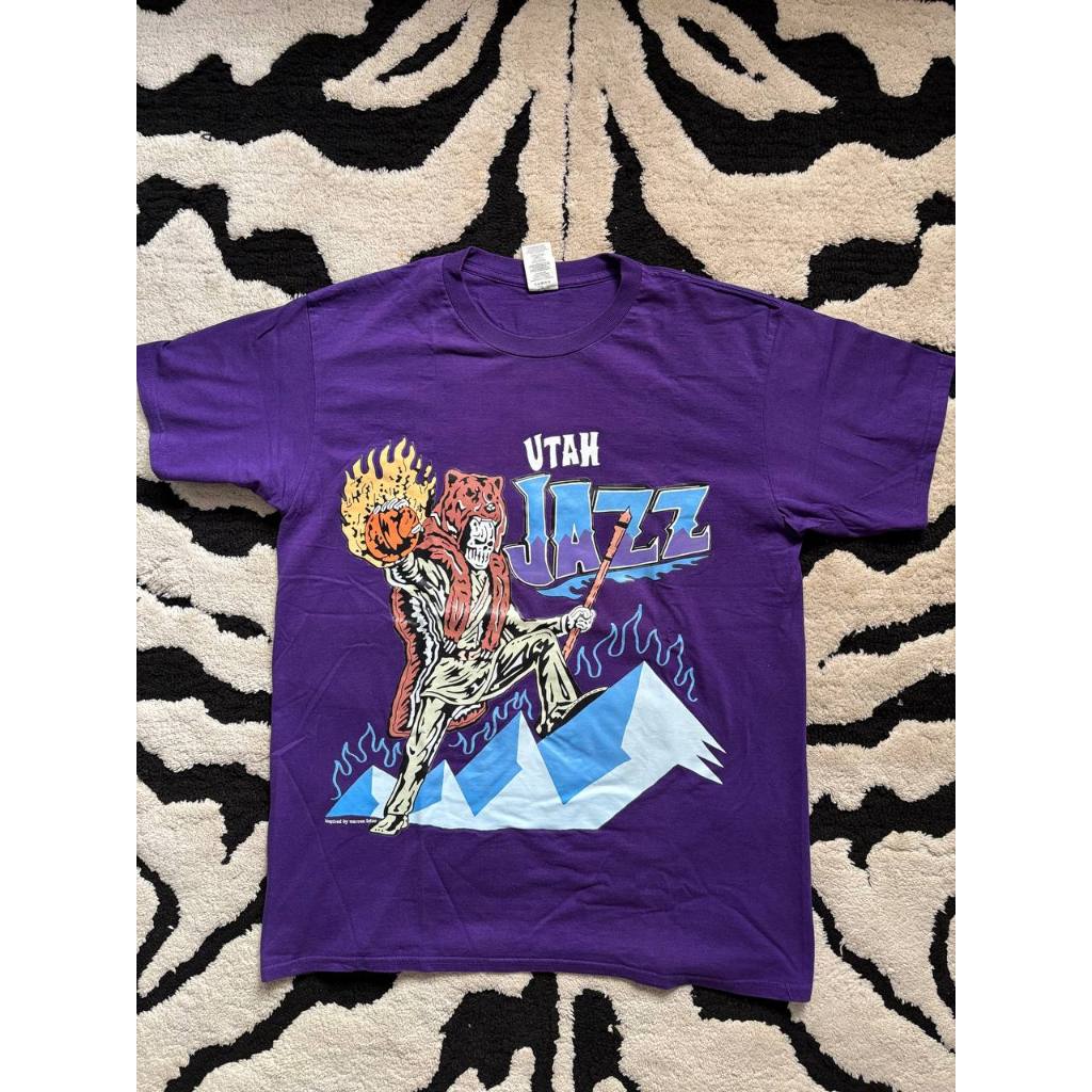 Kaos, Baju Ungu Custom Warren Lotas Utah Jazz - Size XL - Warren Lotas Shirt - Second Preloved Bekas