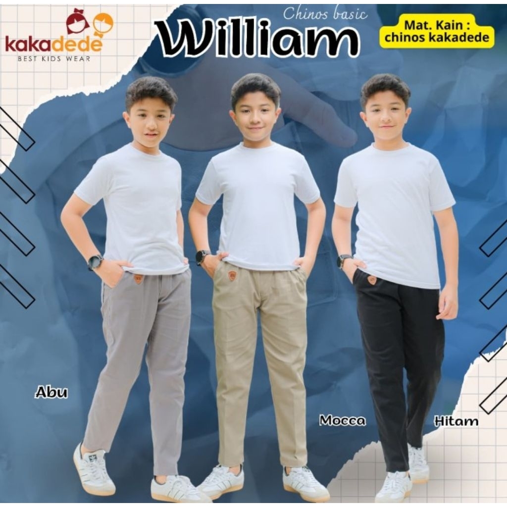 Celana Chinos Anak  Laki laki Panjang Katun Premium by Kakadede