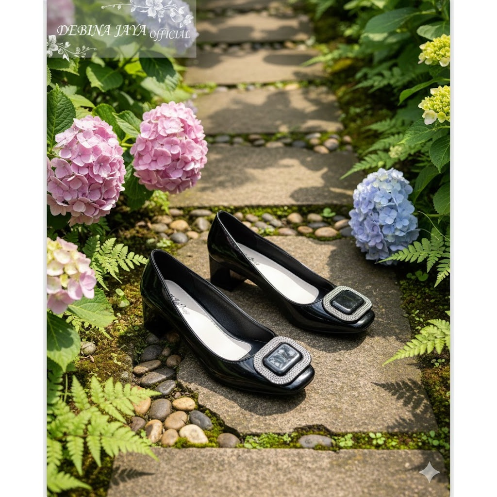 Debina Jaya Official  –  FLD 622 LH-2 HITAM  -  Size  No. 37 - 41  -  Sandal  Sepatu Highheel Court 