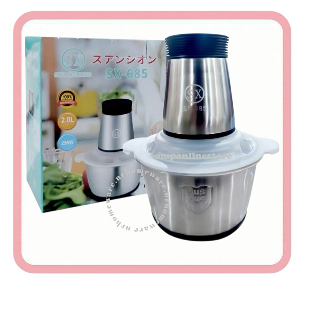 NR Homeware SX 685 Blender Daging Stainless 2L Meat grinder Blender Kapsul Daging Gratis Ongkir