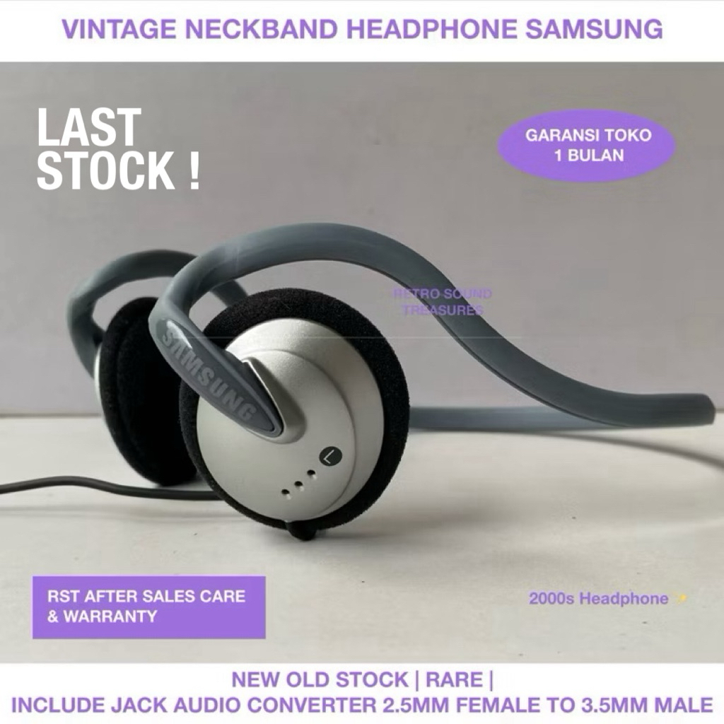 [LAST STOCK] Vintage : Samsung Neckband Earphones/Headphones | NOS (Baru Stok Lama) | Headphone Retr