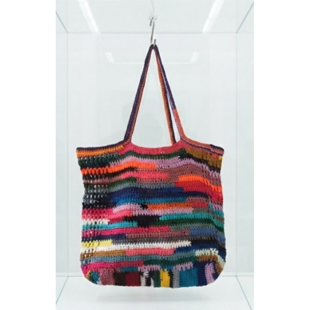 totebag rajut Handmade motif abstrak/totebag rajut viral/totebag rajut kekinian
