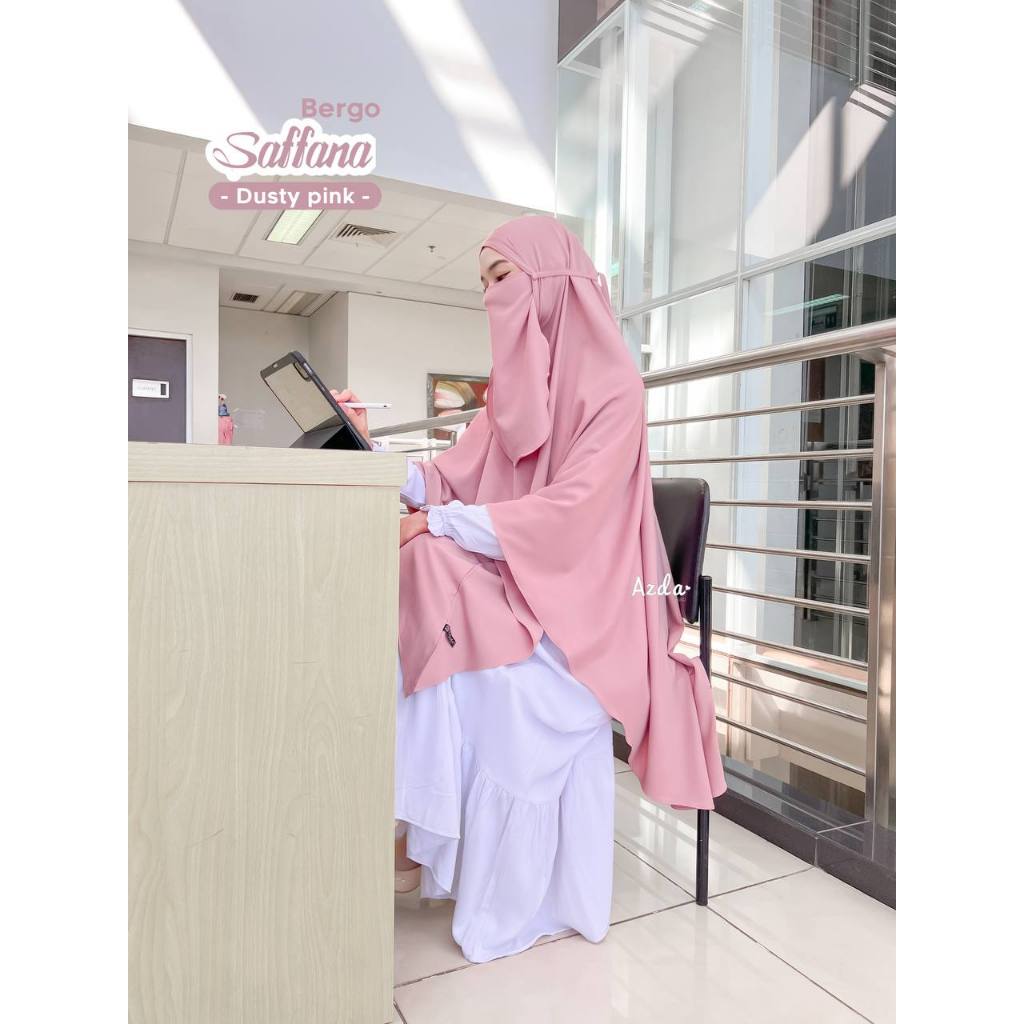 NEW KHIMAR BERGO TALI SYARI SAFFANA BY AZDA I HIJAB SYARI MUSLIMAH PET ANTEM FREE CADAR I KHIMAR SYA