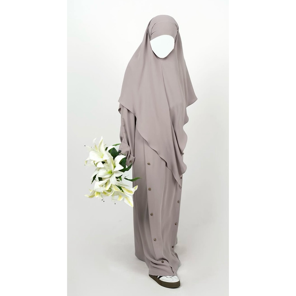 PRELOVED Aljena AA  Ditsymoslem : Fuse Khimar Reguler Vintage Khaki, Shabira Baca deskripsi)