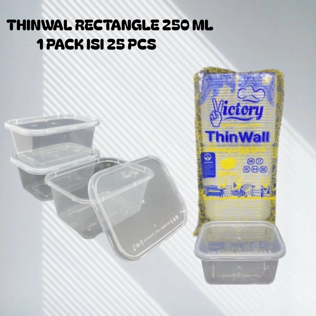 Thinwall Victory 250ML Rectangle (Persegi Panjang) Food Container Kotak Makan 25pcs 250 ml